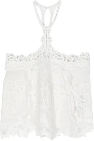 Isabel Marant Vannel tanktop met broderie anglaise