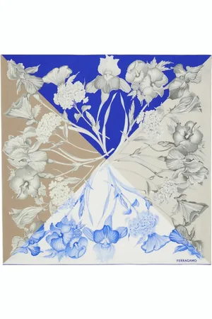 Salvatore Ferragamo Hydrangea print silk scarf