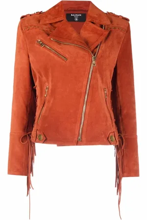 Balmain X Netflix bikerjack met franje