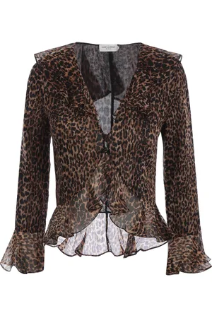 Saint Laurent Blouse met luipaardprint