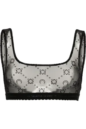 Marine Serre Mesh bralette met monogram
