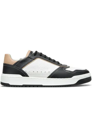 Brunello Cucinelli Leren sneakers met colourblocking en vlakken