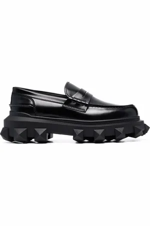 VALENTINO GARAVANI Trackstud leren loafers