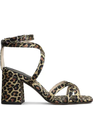 ANNA F. 80 mm sandalen met luipaardprint