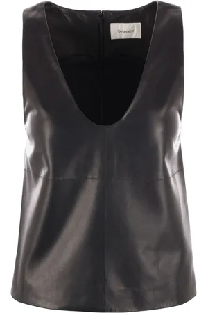 Saint Laurent Leren top