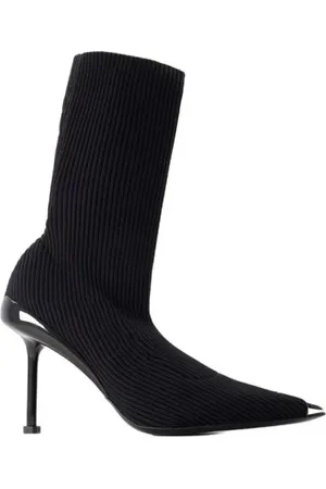 Alexander McQueen Boots - Pointed-Toe Ankle Boots - Leather - Black in