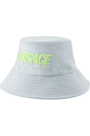 VERSACE Mutsen & petten - Embroidered Logo Bucket Hat - Denim - Blue in