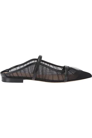 MALONE SOULIERS Slippers & Mules - Flat Mules In Black Mesh in