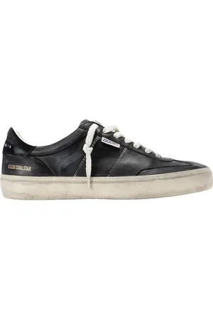 Golden Goose Low-Top Sneakers - Black Leather Soul Star Sneakers in
