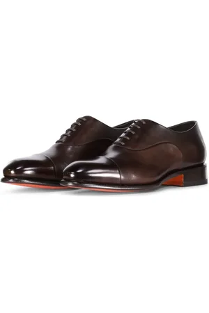 santoni Low-Top Sneakers - Oxfords aus Leder in Antik-Optik in