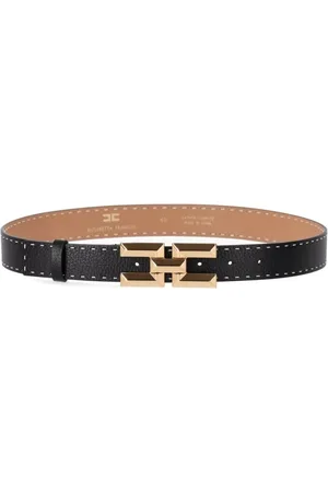 Elisabetta Franchi Riemen - Black High Waist Belt in