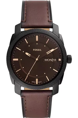 Fossil Horloges - Machine Three-Hand Date Eco Leather Watch in