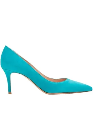 Gianvito Rossi Hoge hakken - Turquoise Suede Pumps in