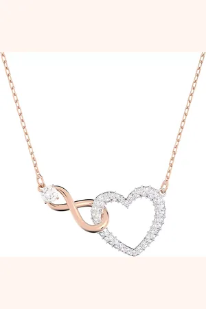 Swarovski Kettingen - Infinity and heart Mixed metal finish in