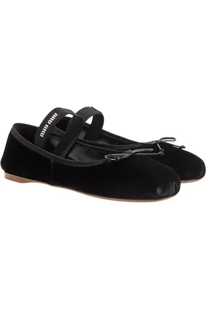 Miu Miu Loafers - Woman Velvet Ballerinas in