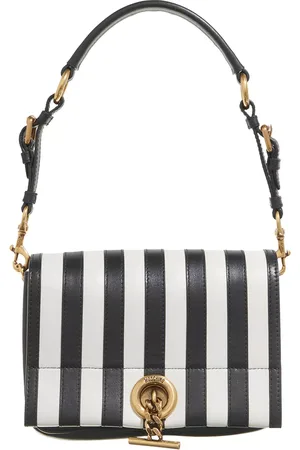Moschino Pochettes - Stripes-Metal Toggle Shoulder Bag in