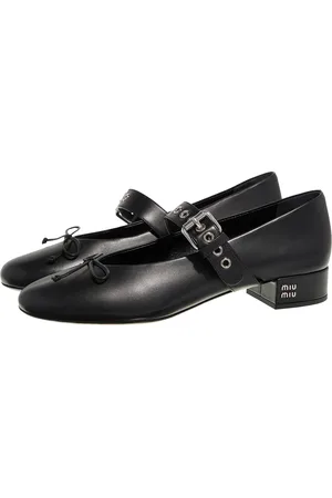 Miu Miu Loafers - Leather Mary Janes in