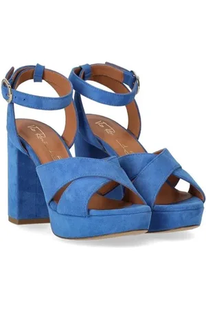 Via Roma Sandalen - Denim Blue Heeled Sandal in
