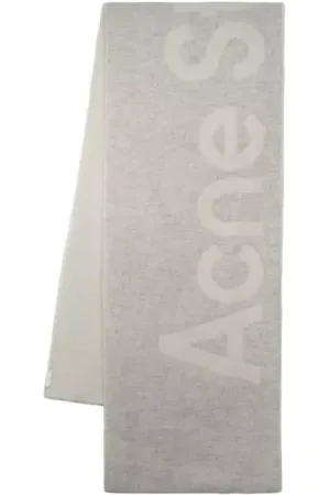 Acne Studios Sjaals & halsdoeken - Toronty Logo Contrast R Mini Scarf - Wool - Grey in