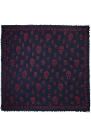 Alexander McQueen Sjaals & halsdoeken - Skull Scarf - Synthetic - Blue in