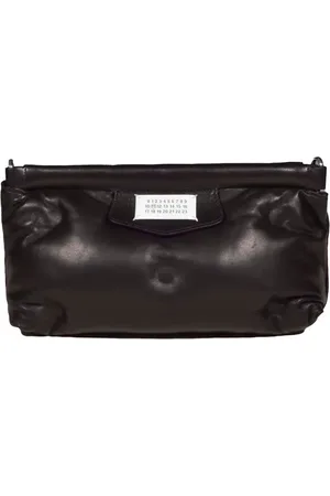 Maison Margiela Clutches - Black Leather Glam Slam Red Carpet Clutch in