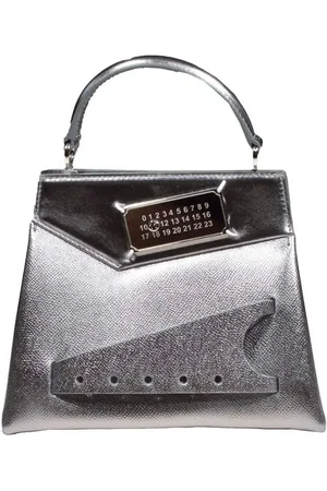 Maison Margiela Crossbody bags - Small Snatched Silver Leather Handbag in