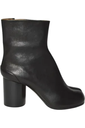 Maison Margiela Boots - Black Leather Tabi Boots in
