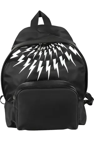 Neil Barrett Rugzakken - Fair Isle Thunderbolt Nylon Twill Leather City Bac in