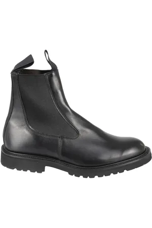 TRICKERS Boots - Polished Black Leather Ankle Boot in