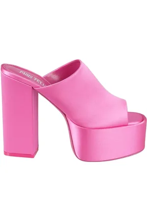 PARIS TEXAS Sandalen - Fuchsia Leather Sasha Mule Sandal in
