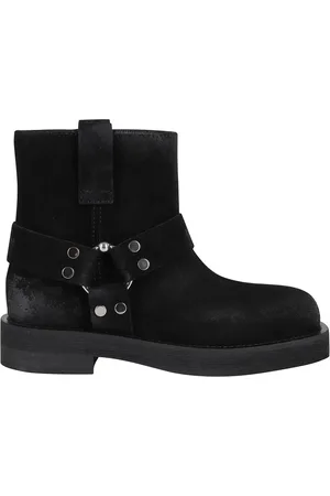 3Juin Boots - Black Suede Ankle Boots With Square Toe in