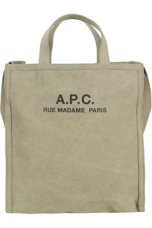 A.P.C. Totes & shoppers - Spacious Khaki Raw Cotton Tote Bag in
