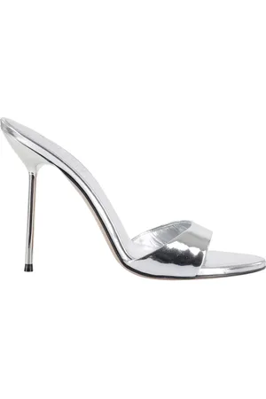 PARIS TEXAS Sandalen - Patent Leather Silver Mule in