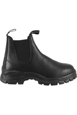 Blundstone Boots - Ankle-High Black Leather Boots With Rubber Sole in