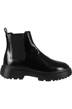 Hogan Boots - H629 Chelsea Black Glossy Leather Ankle Boot in