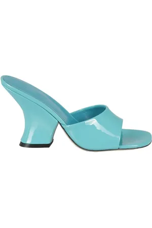 By Far Sandalen - Tairs Sandal In Semi-Patent Turquoise Leather in