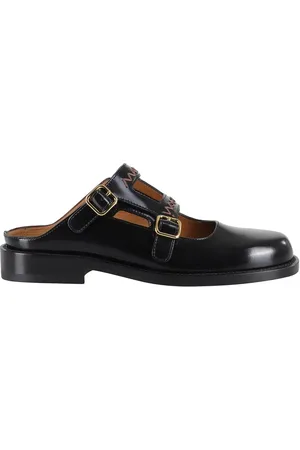 Marni Slippers & Mules - Black Leather Sabot in