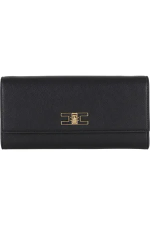 Elisabetta Franchi Clutches - Eco-Leather Handbag With Golden Chain Strap in