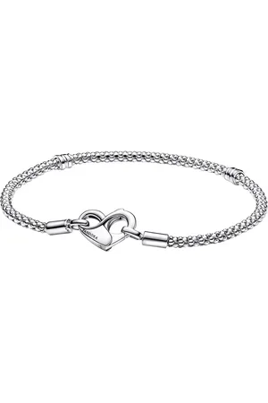 PANDORA Armbanden - Studded chain sterling bracelet with heart in