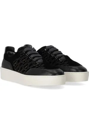 Emporio Armani Low-Top Sneakers - Black Monogram Sneaker in