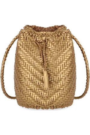 Dragon Diffusion Bucket bags - Pompon Double Jump Gold Crossbody Bag in