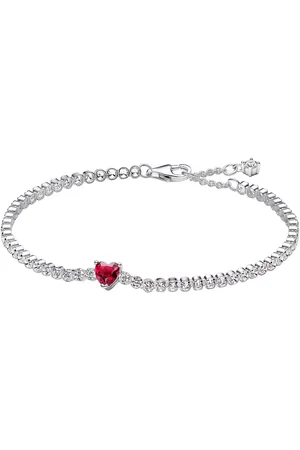 PANDORA Armbanden - Heart sterling silver tennis bracelet with cry in