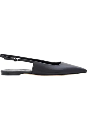 Aeyde Black Fedora Slingback Flats in