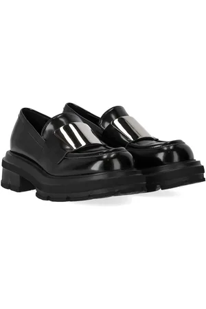 Elena Iachi Black Leather Loafer in