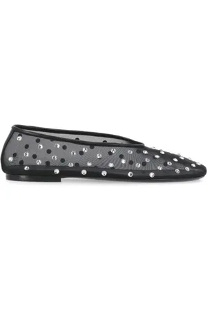 Khaite Black Marcy Flats Ballet Shoes in