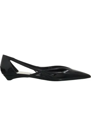 Prada Ballerinas - Cut Out Leather Ballerinas in