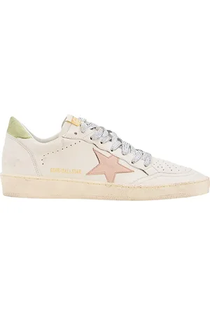 Golden Goose Low-Top Sneakers - White Ballstar Sneakers With Pink Star in