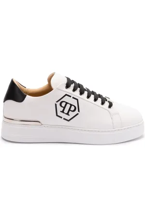 Philipp Plein Low-Top Sneakers - White Sneakers With Contrasting Heel Counter in