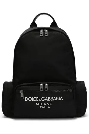 Dolce & Gabbana Rugzakken - Logo-Print Black Backpack With Functional Design in