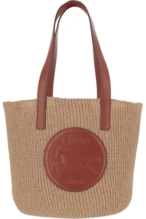 Chloé Totes & shoppers - Large Horse Medal Bag Made Of Natural Fibers in